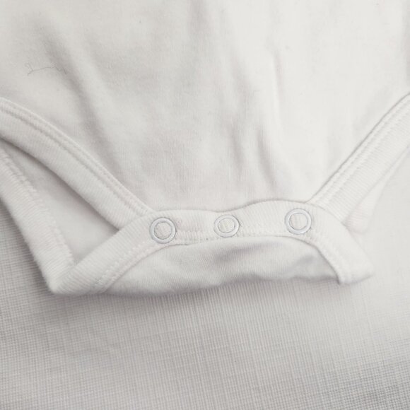 Peekaboo Bunny Green Trim White 3 To 6 Month Infant One Piece Bodysuit - Picture 6 of 7